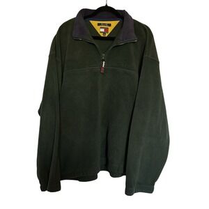 Tommy Hilfiger Fleece‎ Pullover Sweatshirt VTG XXL Quarter Zip Embroidered Y2K